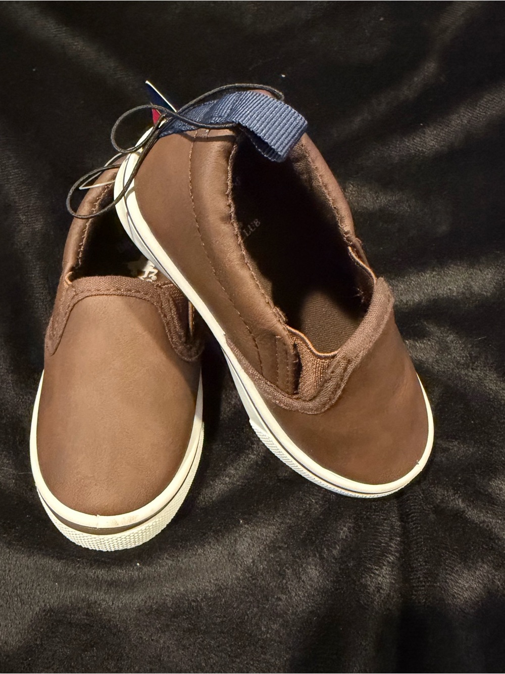 U.S. Polo Assn. Brown Slip-On Kids Sneakers with White Sole
